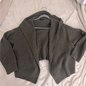 Halogen Olive Women's Open-Front Sweater